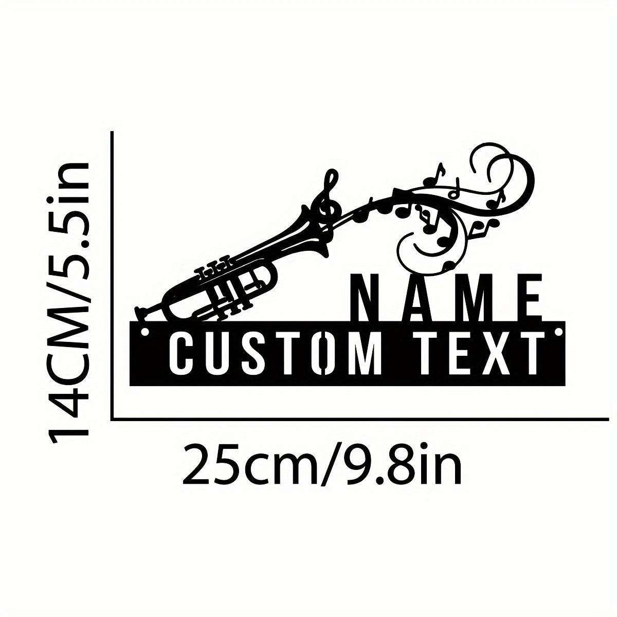 Custom Trumpet Player Desk Name Plate - Personalized Metal Instrument Sign for Office Decor, Versatile Home & Room Accent