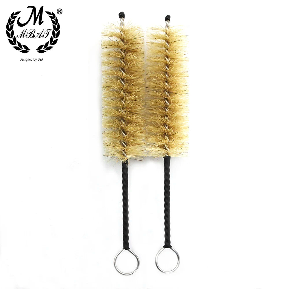 M MBAT 2 Pcs/Set Trumpet Piston Brush Brass Musical Instrument Accessories Horn Tuba Trombone Cornet Maintenance Cleaning Tool