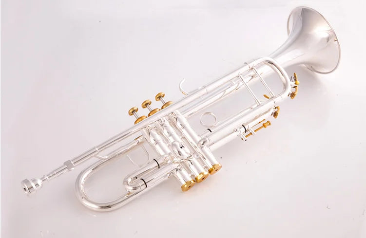 Made in Japan quality 8335 Bb Trumpet B Flat Brass Silver/Gold Plated with Leather Case