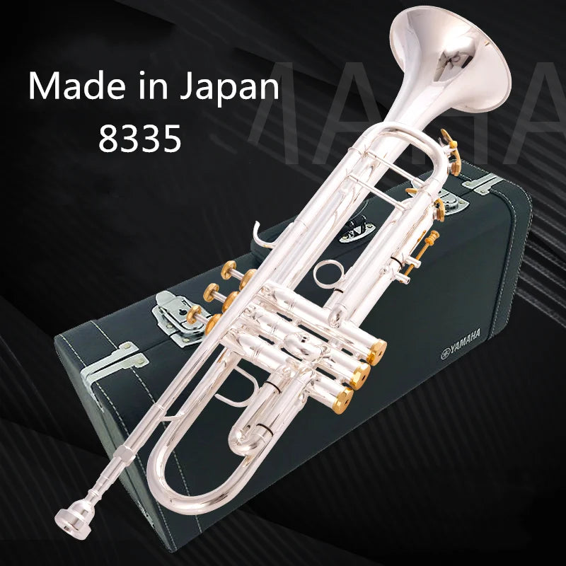 Made in Japan quality 8335 Bb Trumpet B Flat Brass Silver/Gold Plated with Leather Case