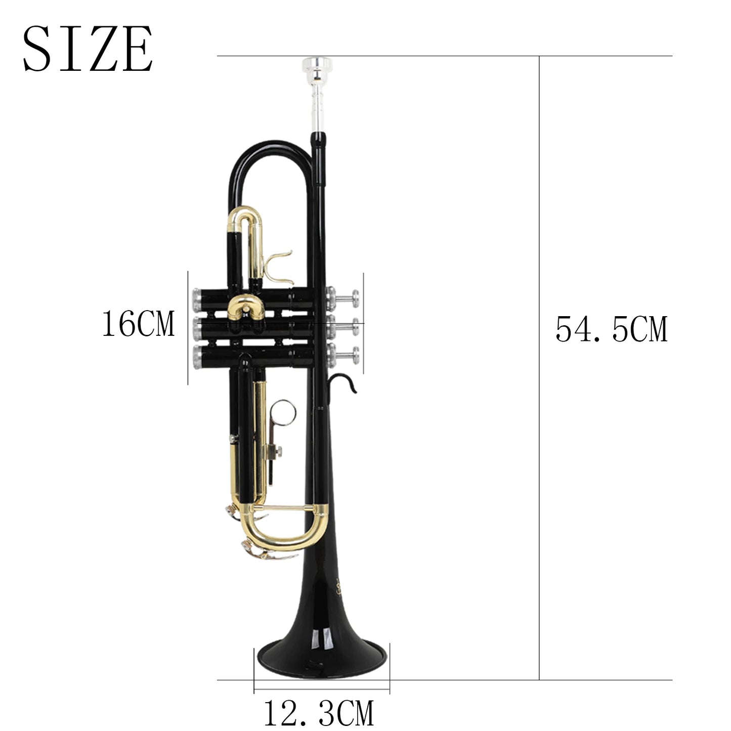 SLADE Bb Trumpet Brass body Gold-Plated B Flat Trumpet Professional Performance Brass Musical Instrument with Case Mouthpiece