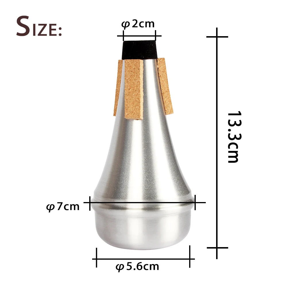 Weaker Beginners Practice Straight Body Mute Accessories Silver Portable Mute Aluminum Alloy Trumpet Silencer Trumpetuniversal